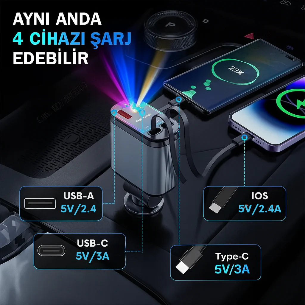 Yıldız Projeksiyonlu 66W ŞARJ CİHAZI